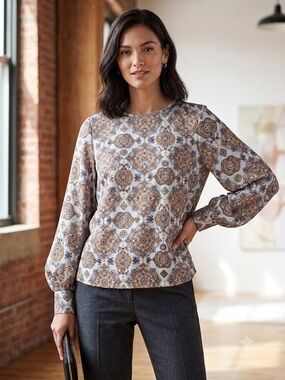 SEE BY CHLOE Silk Medallion Blouse